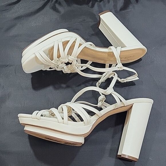 BRAND NEW CHASE+CHLOE BLOCK HEEL OPEN TOE MULTI-STRAP SANDAL G1 - Picture 10 of 14